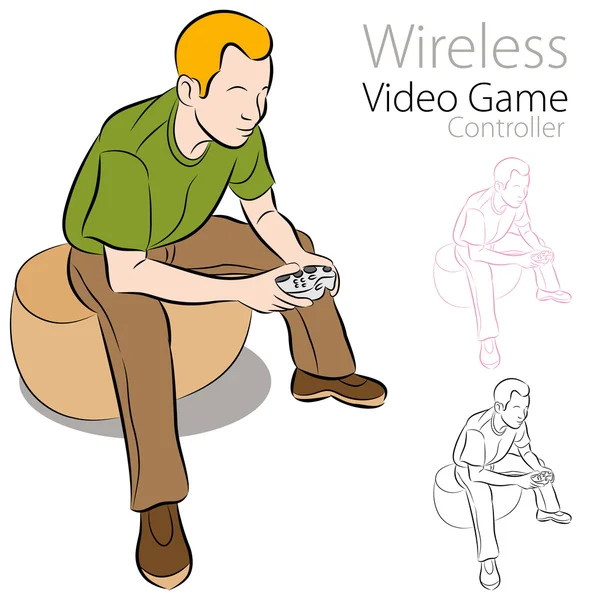 Wireless Video Game Controller — Stock Vector