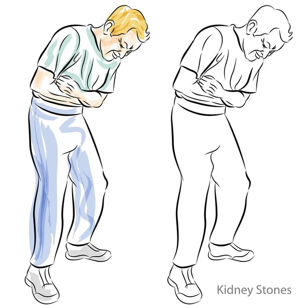 Hombre que tiene dolores de estómago — Archivo Imágenes Vectoriales