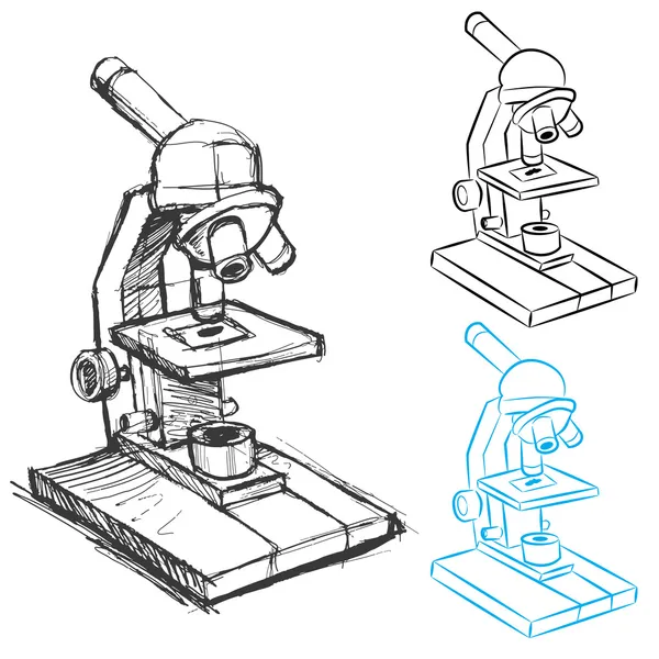 Set de dibujo de microscopio — Vector de stock