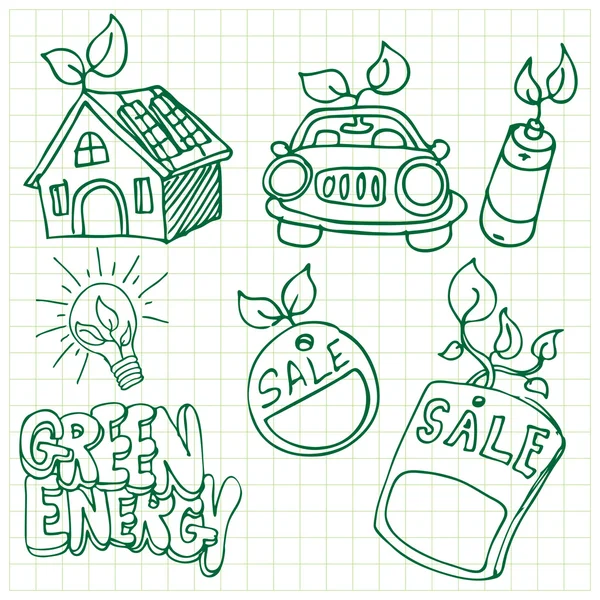Icone dell'energia verde — Vettoriale Stock