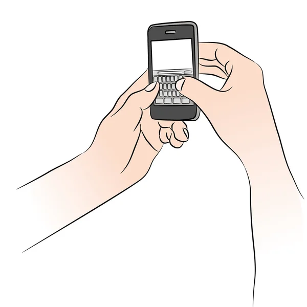 Mains en utilisant un smartphone — Image vectorielle