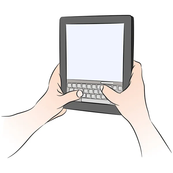 디지털 태블릿 장치 키보드 문자 메시지 — 스톡 벡터