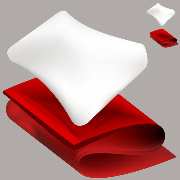 Almohada suave y manta roja — Vector de stock