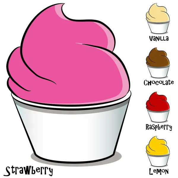 冷冻的酸奶冰激淋集 — 图库矢量图片