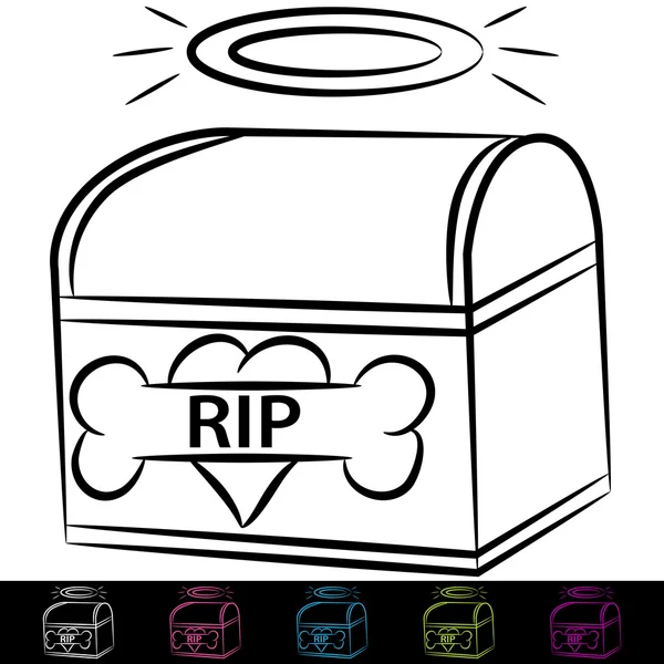 Dog Cremation Box — Stock Vector