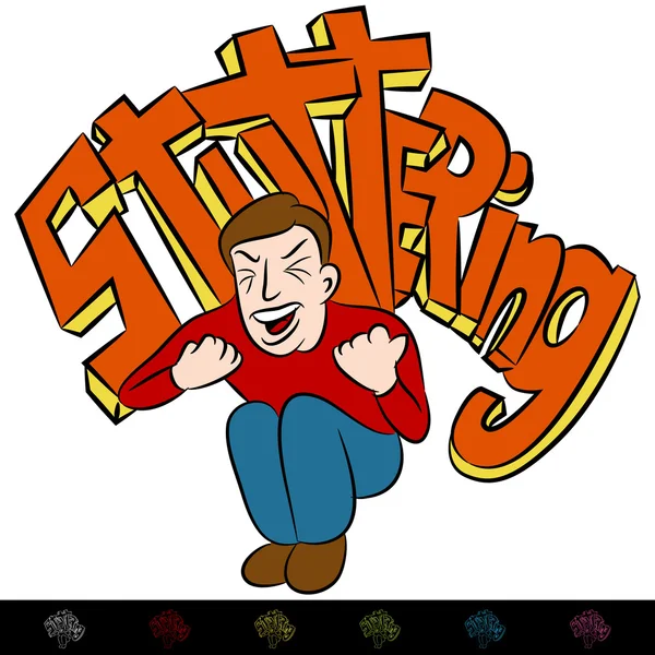 Man Frustrated Stuttering — Stock Vector