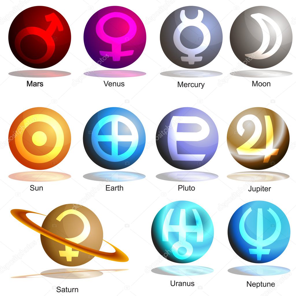 Planet Symbol 3D Set