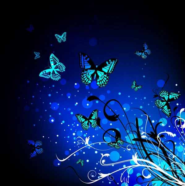 Tło kwiatowy motyl — Wektor stockowy