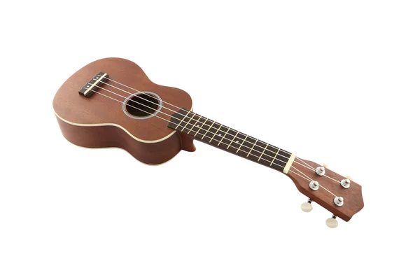 Liten gitarr (ukulele) på vit bakgrund. — Stockfoto