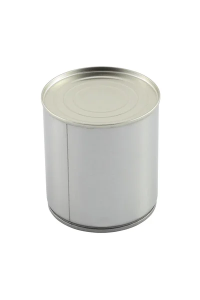 Closed tin can on white background. — Stock Photo, Image