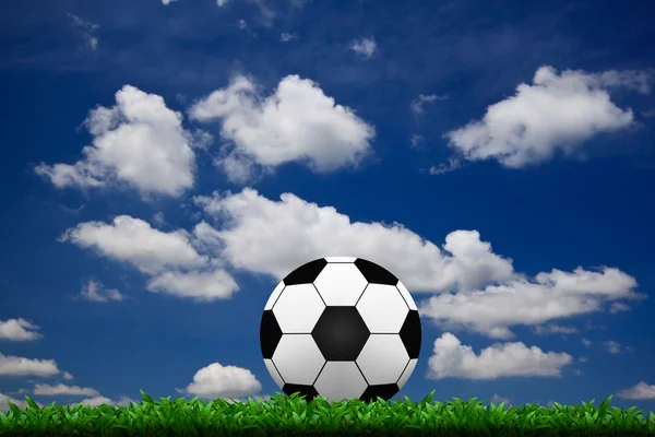 足球足球在草地上 — 图库照片