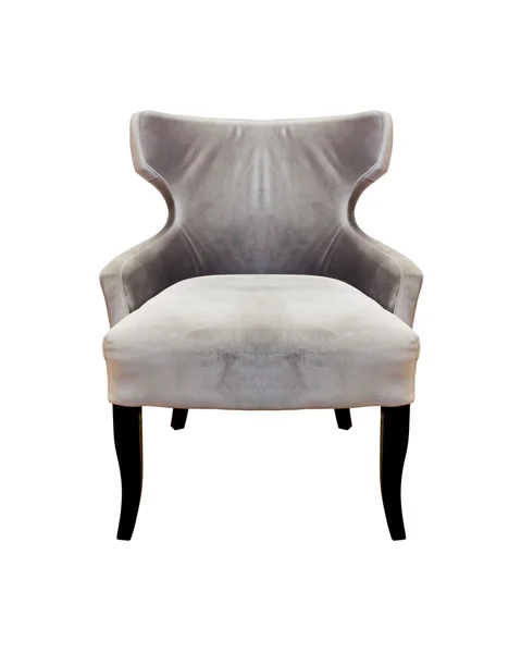 白い背景上に分離されて黒革肘掛け椅子 — ストック写真