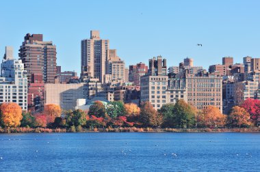 New York City Central Park over lake clipart