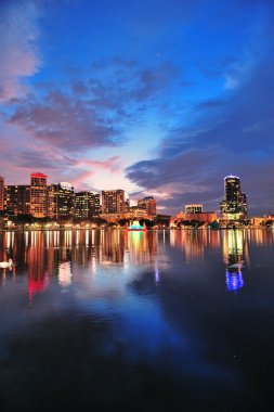 Orlando downtown dusk clipart