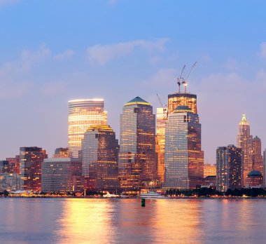 New York Şehri Manhattan şehir merkezi silueti