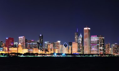 Chicago night panorama clipart