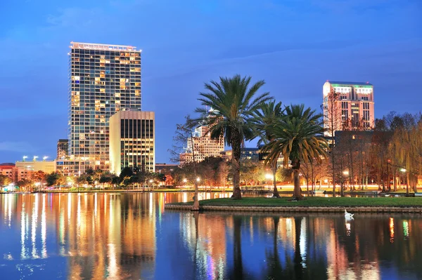 Orlando downtown skymning — Stockfoto