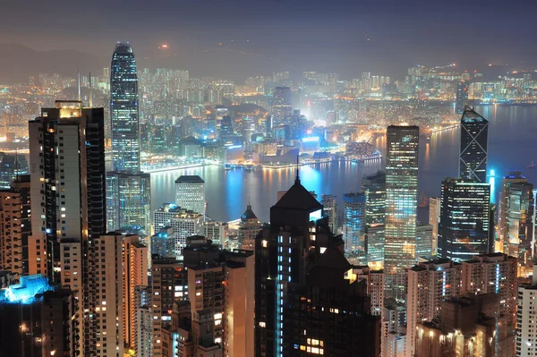 Гонконг вночі. — стокове фото