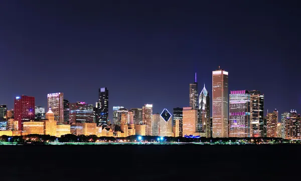 Чикаго night panorama — стокове фото