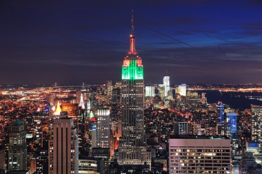 New York'un manhattan skyline havadan görünümü