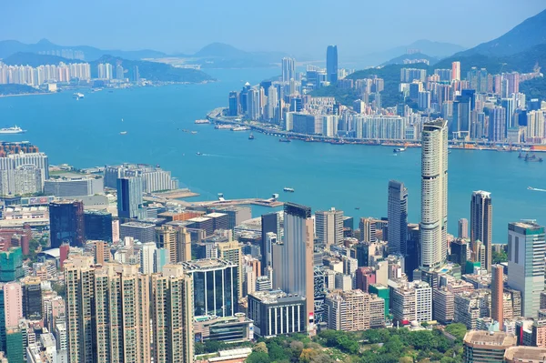 Воздушный вид на Гонконг — стоковое фото