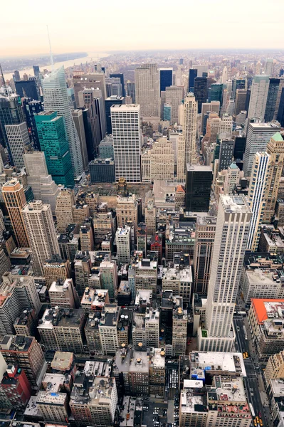 New York City Manhattan Straße Luftaufnahme — Stockfoto