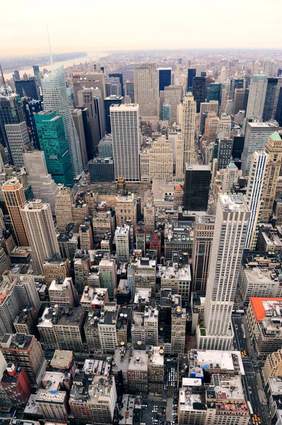 New york city manhattan straat luchtfoto — Stockfoto