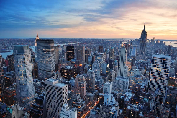 New York City sunset — Stock Photo, Image