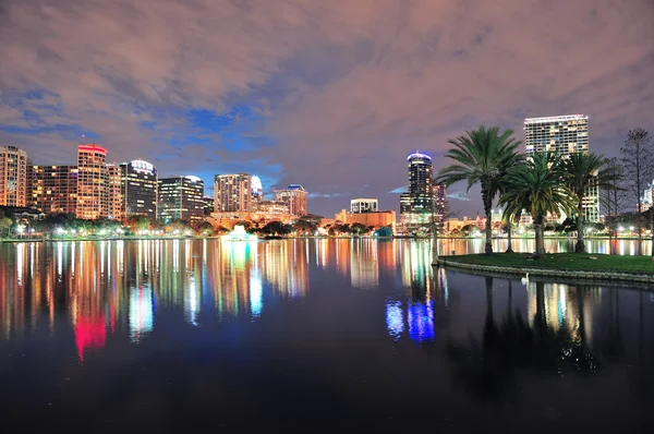 Orlando downtown schemering — Stockfoto