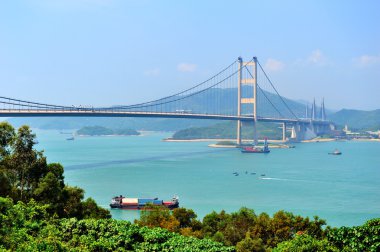 Tsing Ma Bridge in Hong Kong clipart