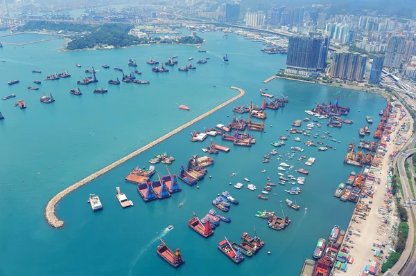 stock image Hong Kong aerial view