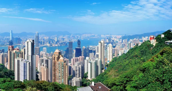 stock image Hong Kong mountain top view