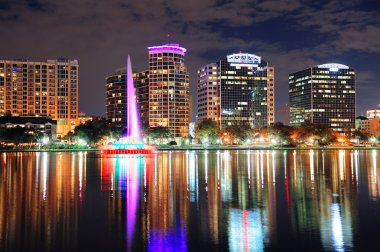 Orlando downtown dusk clipart