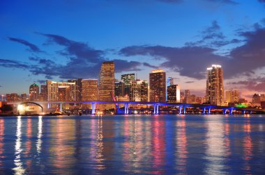 Miami night scene clipart