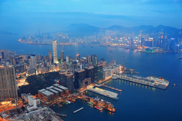 Noche aérea de Hong Kong —  Fotos de Stock