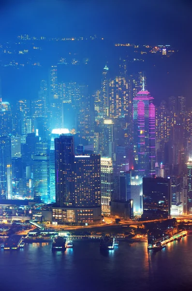 Hong Kong nuit aérienne — Photo