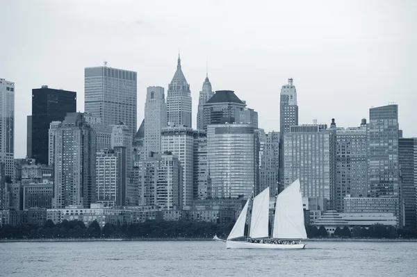 Nowym Jorku manhattan czarno-białe — Zdjęcie stockowe