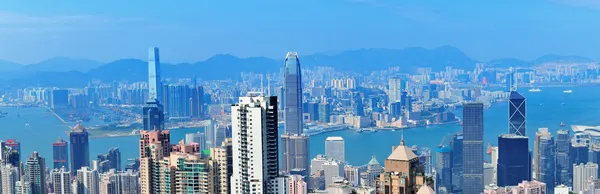 stock image Victoria Harbor aerial view