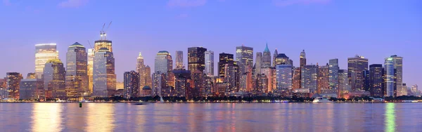 Nowym Jorku manhattan zmierzchu panorama — Zdjęcie stockowe