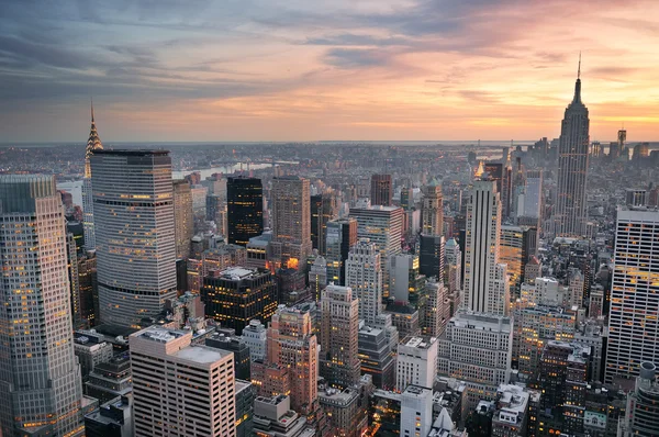 Cidade de Nova Iorque por do sol Imagem De Stock
