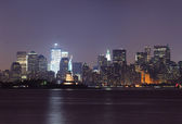Картина, постер, плакат, фотообои "нью-йорк нижний манхэттен горизонт ночью
", артикул 11856219