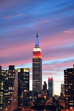 Empire State Building at night clipart