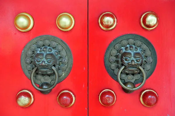 stock image Red Chinese Door in Hong Kong