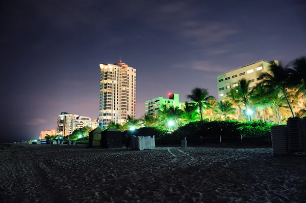 夜にマイアミ サウス ビーチ — ストック写真