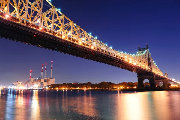 Νύχτα γέφυρα Queensboro — Φωτογραφία Αρχείου