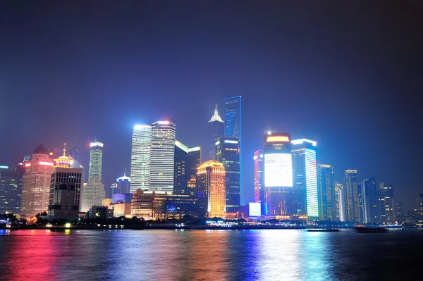 Shanghai-Nachtpanorama — Stockfoto