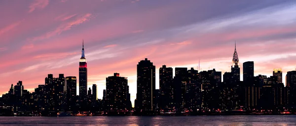 Πόλη της Νέας Υόρκης ηλιοβασίλεμα πανόραμα του Μανχάταν — Φωτογραφία Αρχείου