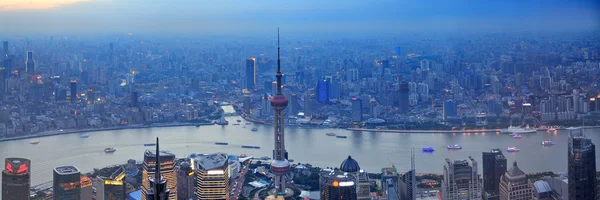 Šanghaj letecké panorama — Stock fotografie