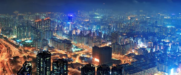 Hong Kong légi éjszaka — Stock Fotó
