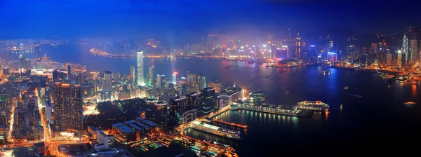 Χονγκ Κονγκ εναέρια νύχτα — Φωτογραφία Αρχείου